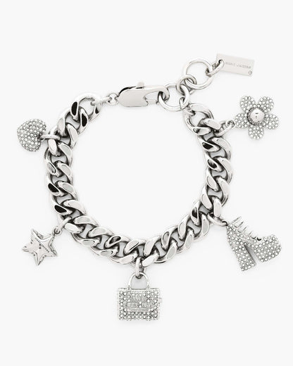 Marc Jacobs Marc Jacobs The Pave Mini Icon Charm Bracelet Silver/Crystal Silver/crystal