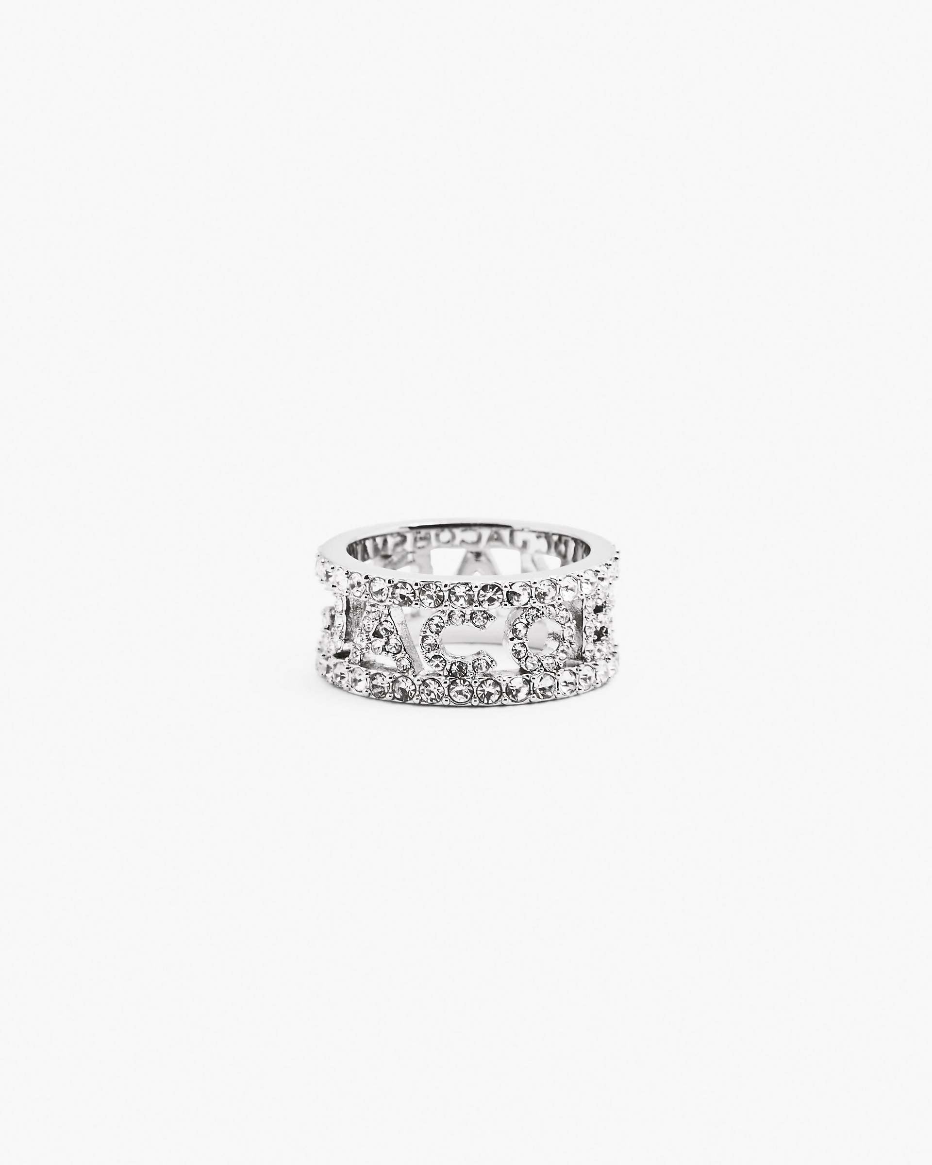 Marc Jacobs Marc Jacobs The Monogram Pave Ring Silver/Crystal Silver/crystal