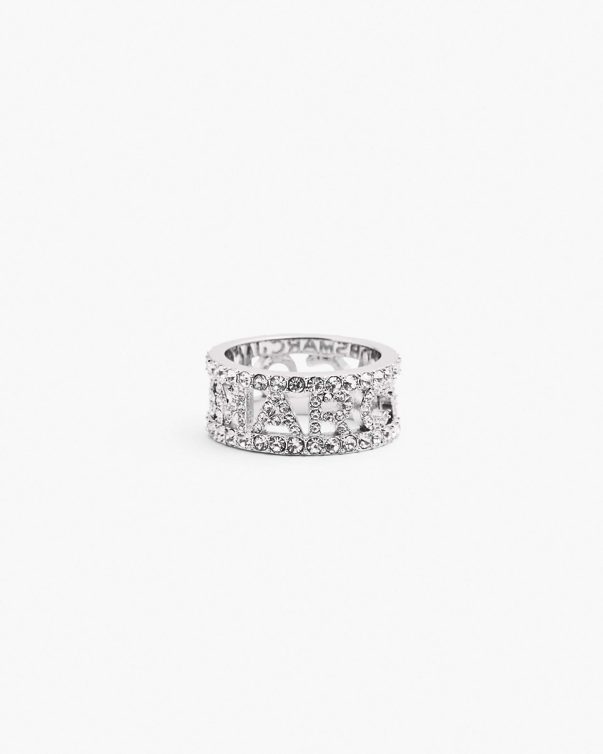 Marc Jacobs Marc Jacobs The Monogram Pave Ring Silver/Crystal Silver/crystal