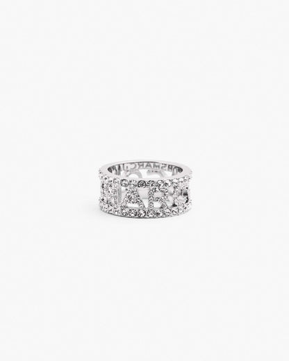 Marc Jacobs Marc Jacobs The Monogram Pave Ring Silver/Crystal Silver/crystal