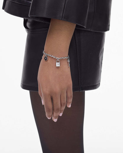 Marc Jacobs Marc Jacobs Button Charm Bracelet Silver/Black Silver/black