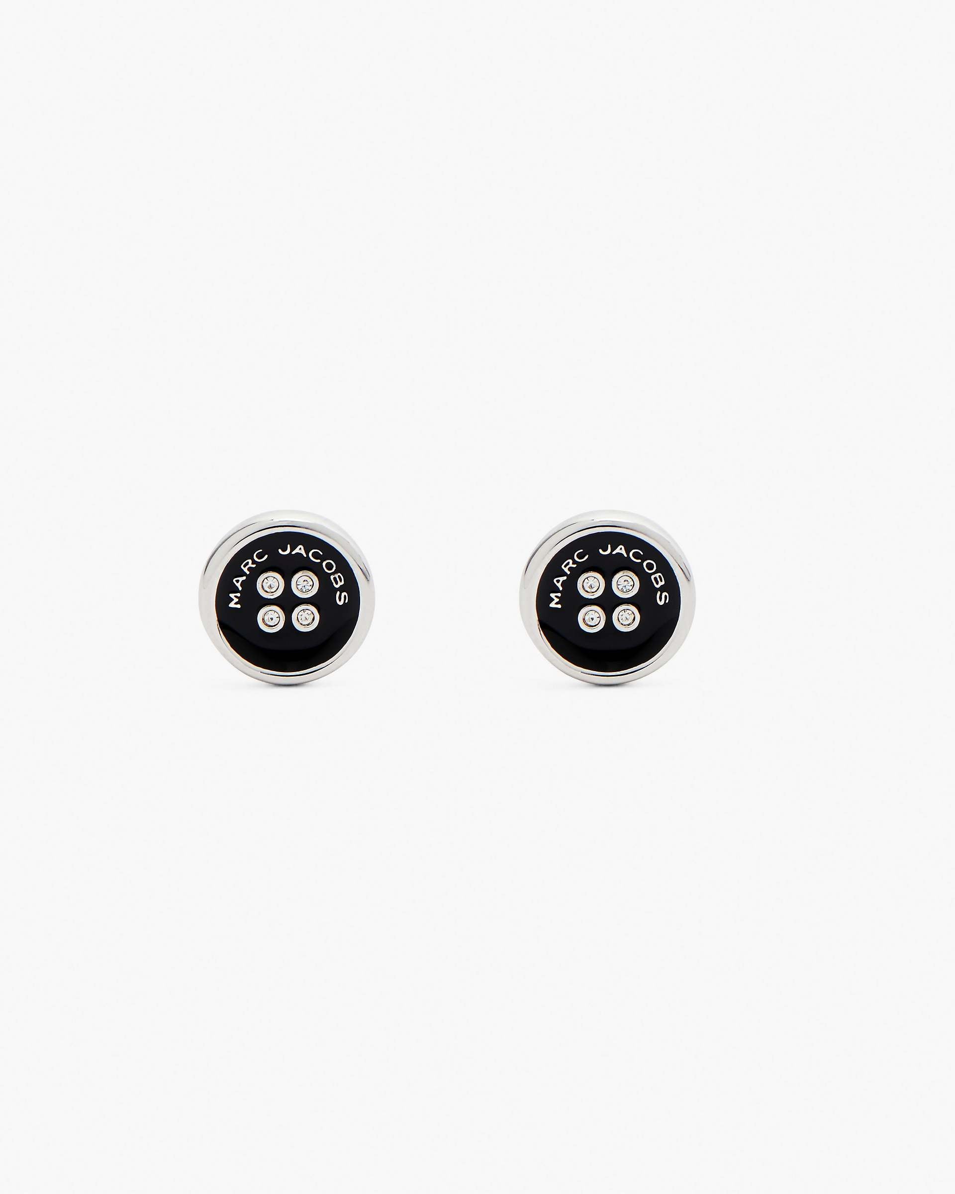 Marc Jacobs Marc Jacobs The Button Stud Earrings Silver/Black Silver/black