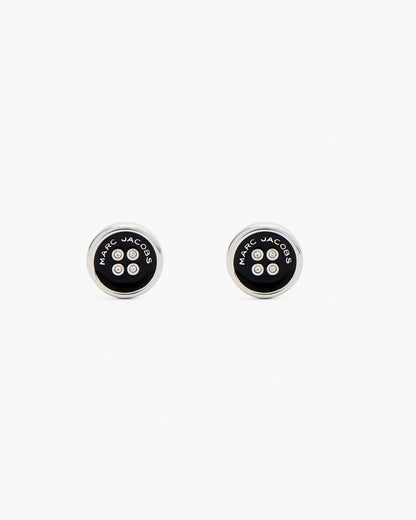 Marc Jacobs Marc Jacobs The Button Stud Earrings Silver/Black Silver/black