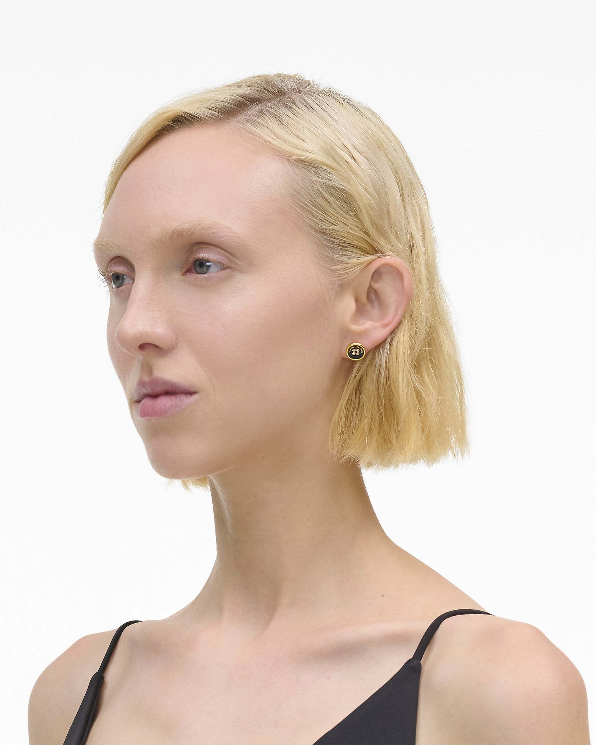 Marc Jacobs Marc Jacobs The Button Stud Earrings Gold/Black Gold/black
