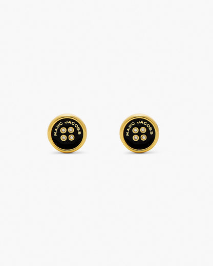 Marc Jacobs Marc Jacobs The Button Stud Earrings Gold/Black Gold/black