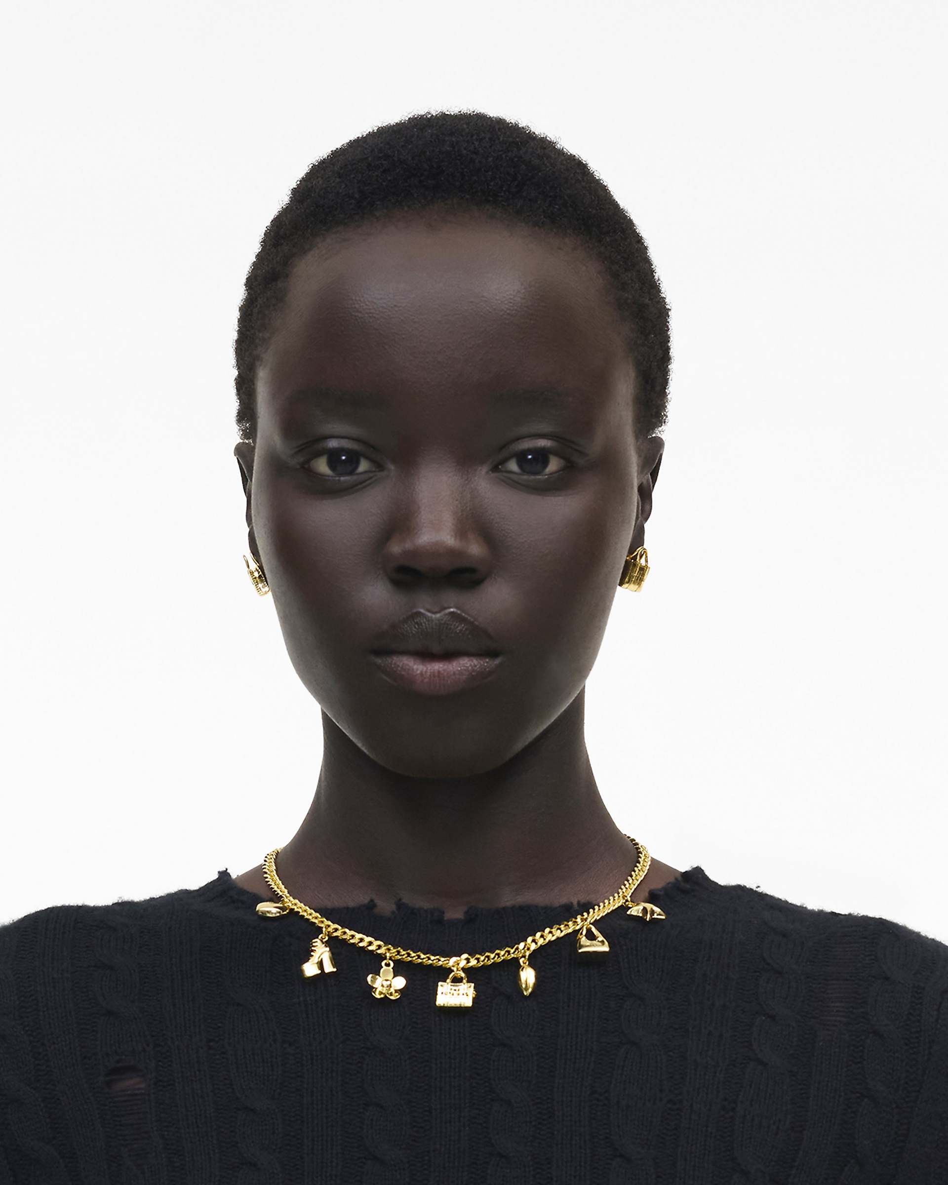 Marc Jacobs Marc Jacobs The Mini Icon Charm Necklace Light Antique Gold Light Antique Gold