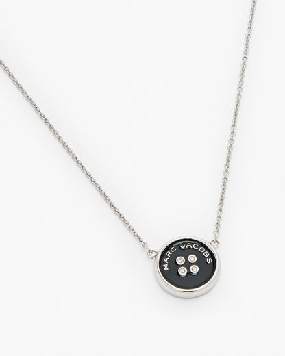 Marc Jacobs Marc Jacobs The Button Pendant Necklace Silver/Black Silver/black