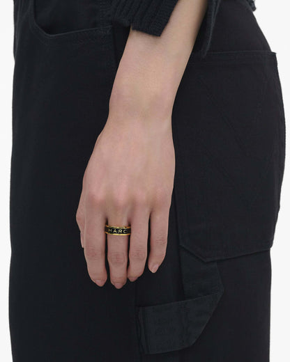 Marc Jacobs Marc Jacobs The Marc Jacobs Enamel Ring Gold/Black Gold/black