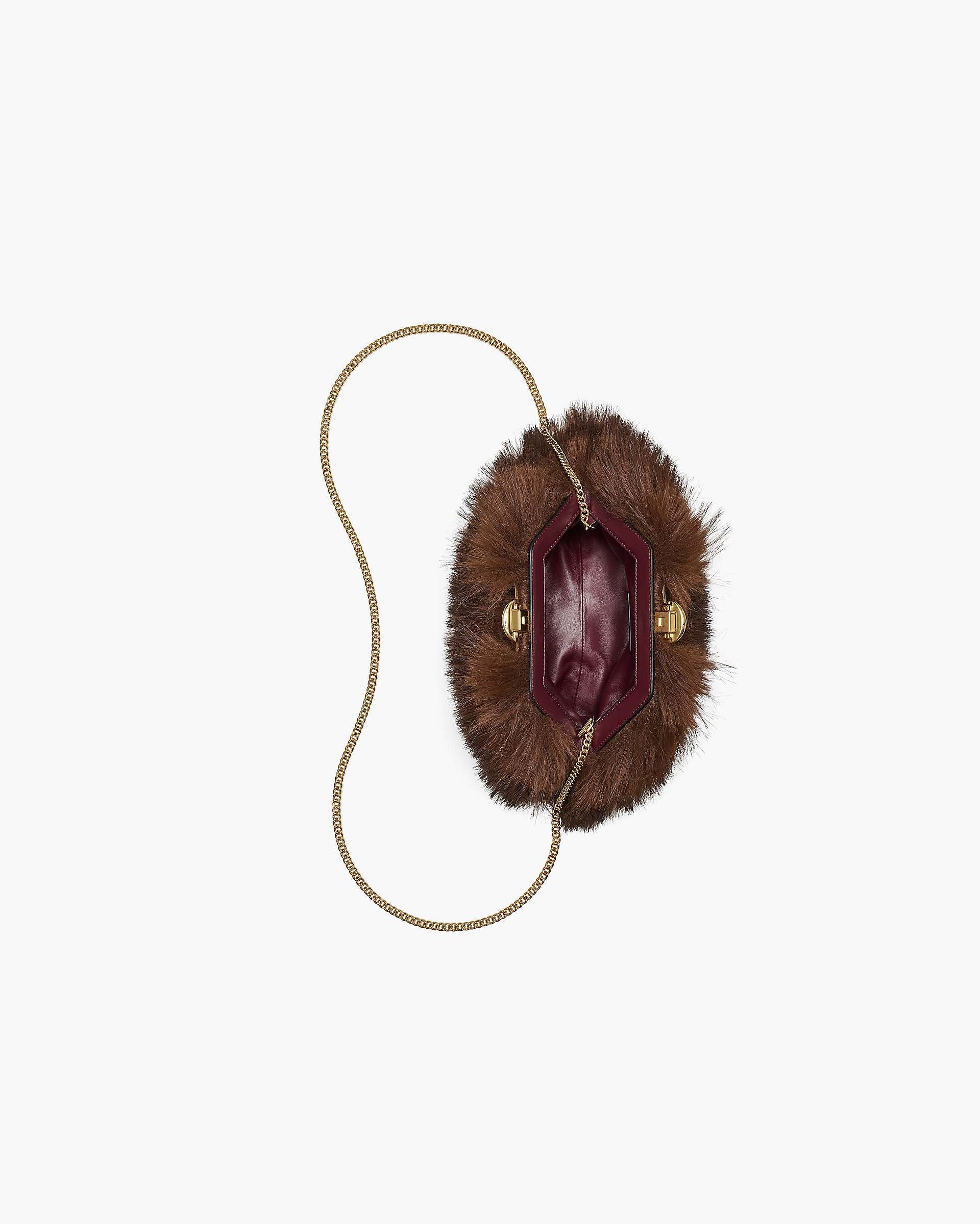 Marc Jacobs Marc Jacobs The Faux Fur Glam Small Clutch Dark Brown Dark Brown