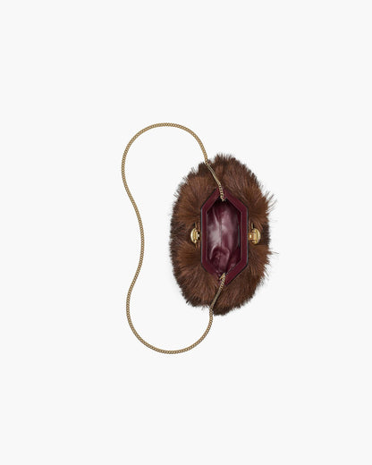 Marc Jacobs Marc Jacobs The Faux Fur Glam Small Clutch Dark Brown Dark Brown