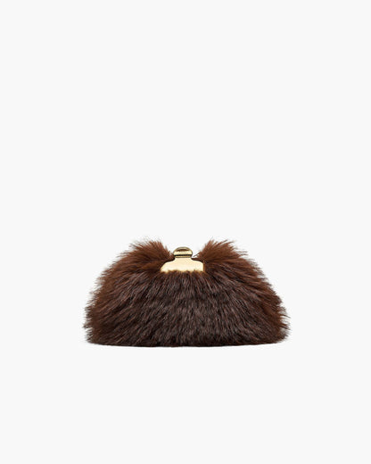 Marc Jacobs Marc Jacobs The Faux Fur Glam Small Clutch Dark Brown Dark Brown