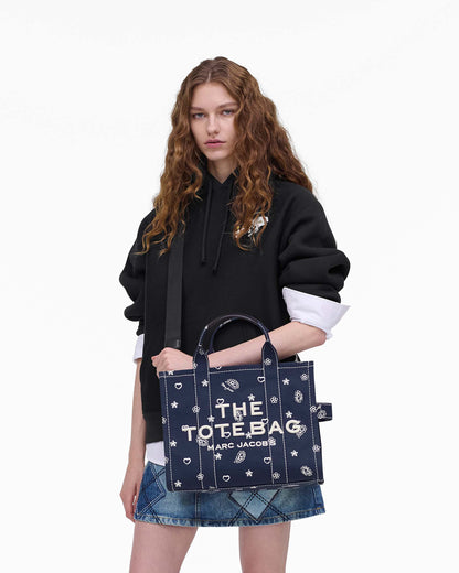 Marc Jacobs Marc Jacobs The Bandana Canvas Medium Tote Bag Navy Multi Navy Multi