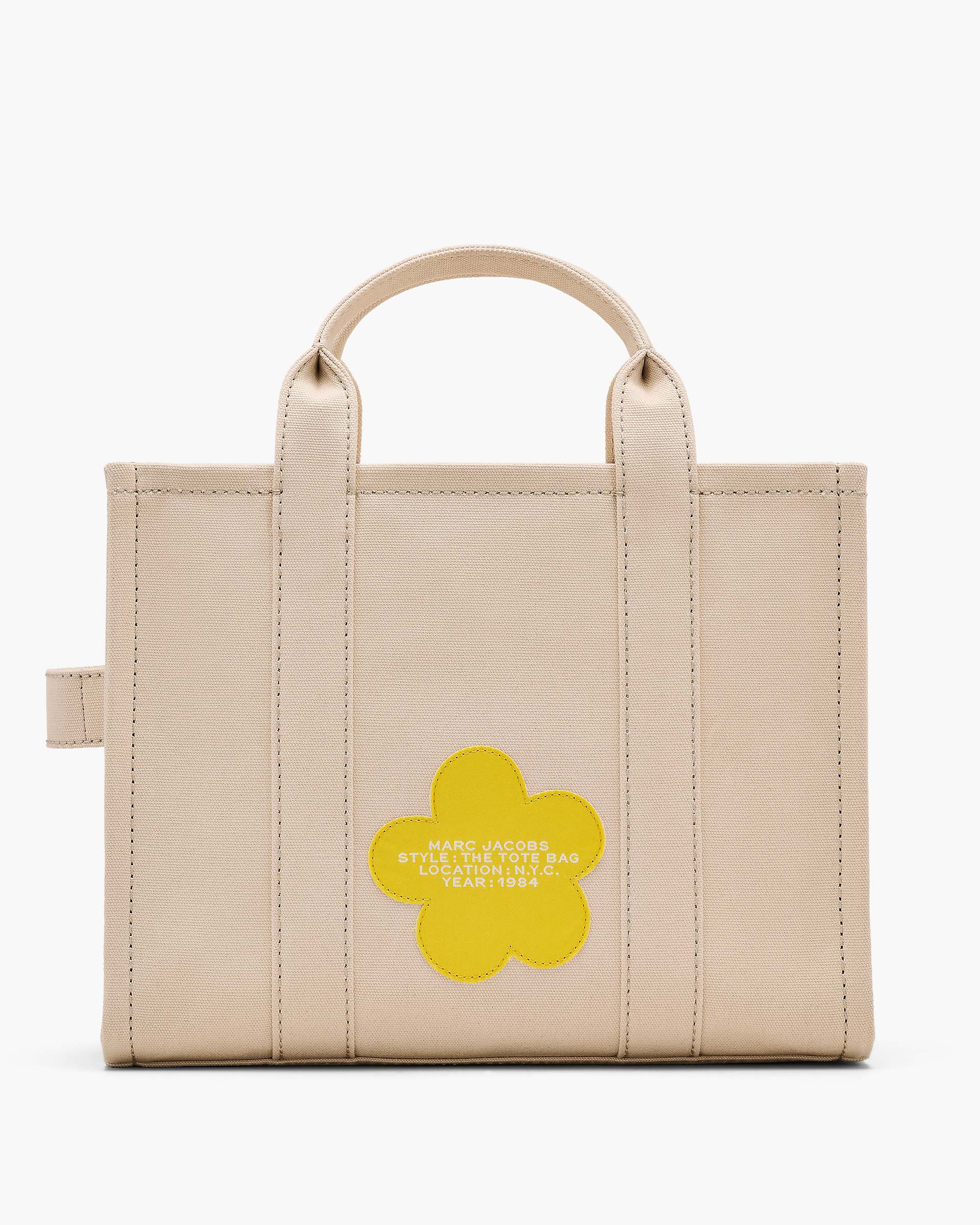 Marc Jacobs Marc Jacobs The Daisy Script Canvas Medium Tote Bag Cloud White Multi Cloud White Multi