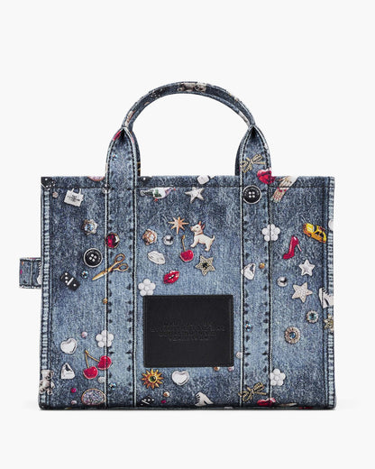 Marc Jacobs Marc Jacobs The Trompe L'Oeil Trinket Canvas Medium Tote Bag Medium Wash Multi Medium Wash Multi