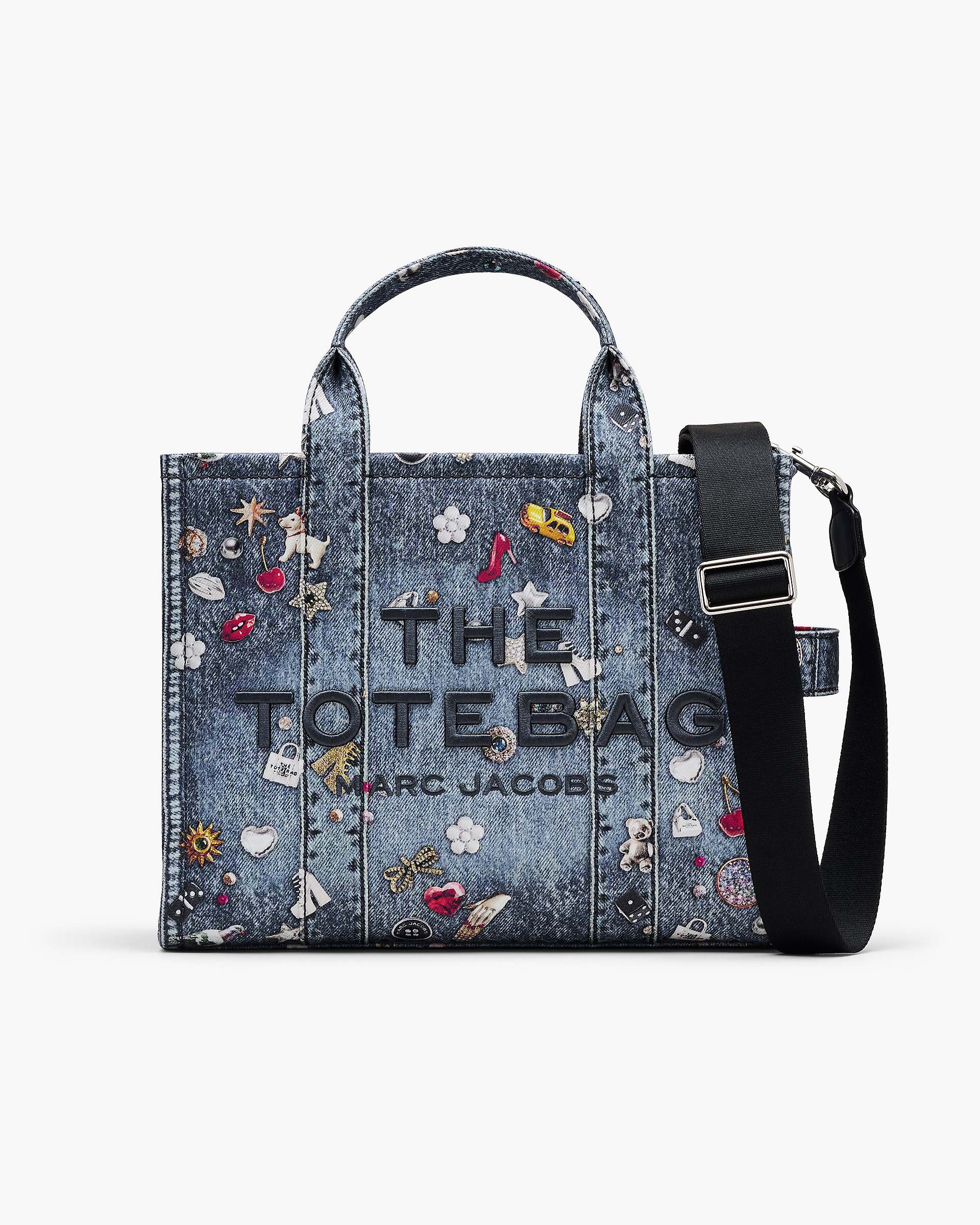 Marc Jacobs Marc Jacobs The Trompe L'Oeil Trinket Canvas Medium Tote Bag Medium Wash Multi Medium Wash Multi