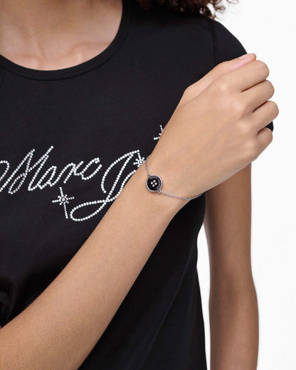 Marc Jacobs Marc Jacobs The Button Chain Bracelet Silver/Black Silver/black