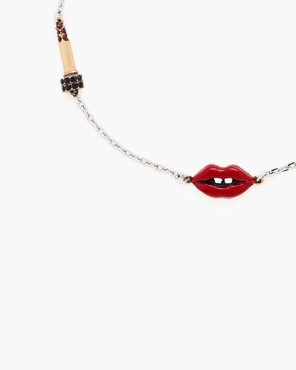 Marc Jacobs Marc Jacobs The Lips Slider Bracelet Silver/Red Silver/red