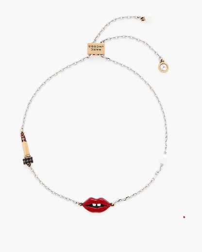 Marc Jacobs Marc Jacobs The Lips Slider Bracelet Silver/Red Silver/red