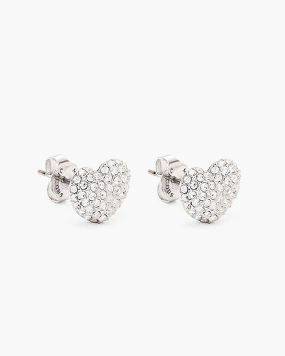 Marc Jacobs Marc Jacobs The Heart Pave Earrings Silver/Crystal Silver/crystal