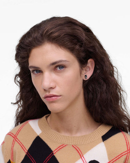 Marc Jacobs Marc Jacobs The Domino Stud Earrings Silver/Black Silver/black