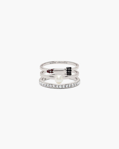 Marc Jacobs Marc Jacobs The Rouge Ring Set Silver/Multi Silver/multi