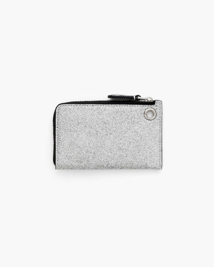 Marc Jacobs Marc Jacobs The Coated Glitter Everyday Top Zip Charm Wallet Silver Silver