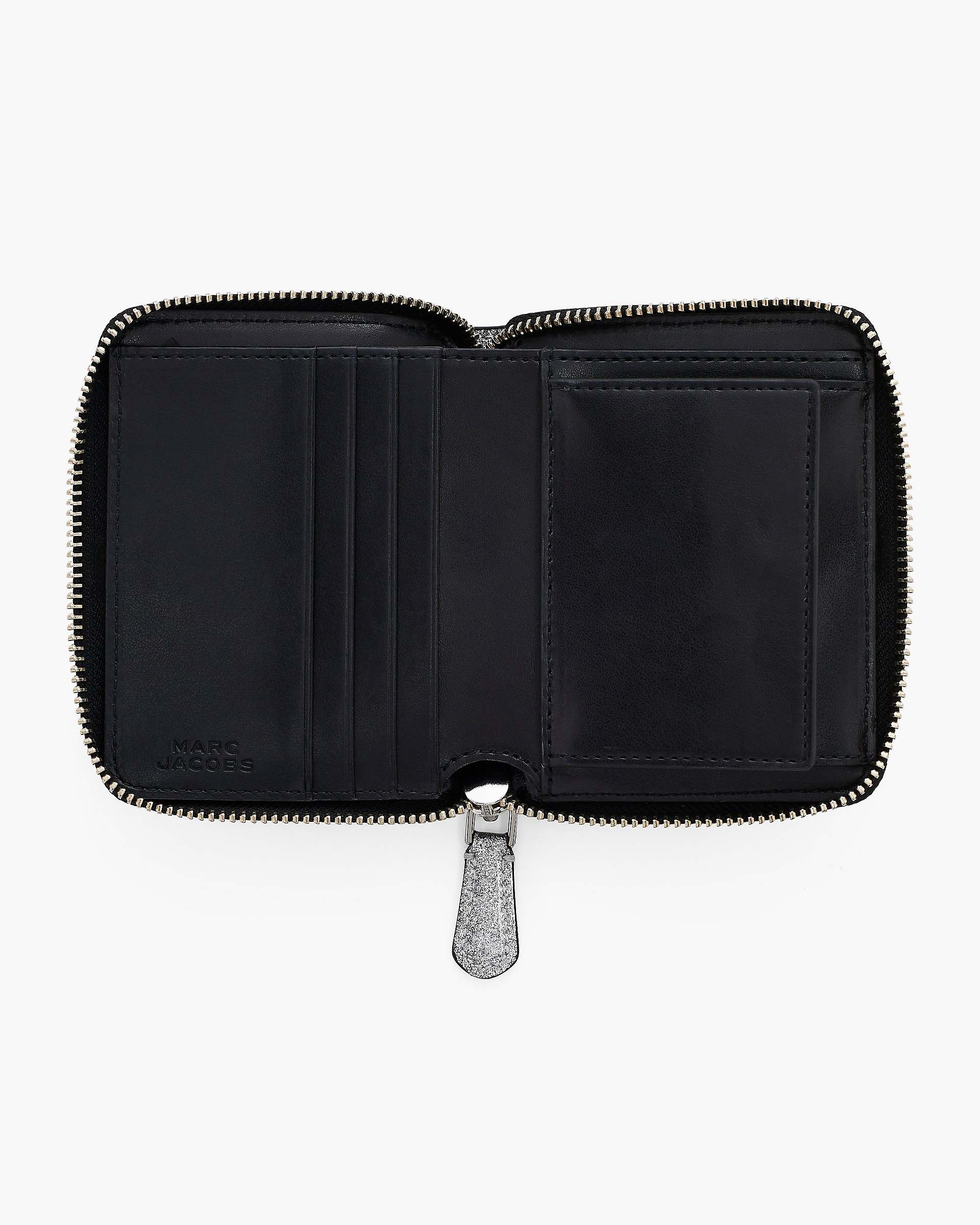 Marc Jacobs Marc Jacobs The Coated Glitter Everyday Slim Compact Wallet Silver Silver