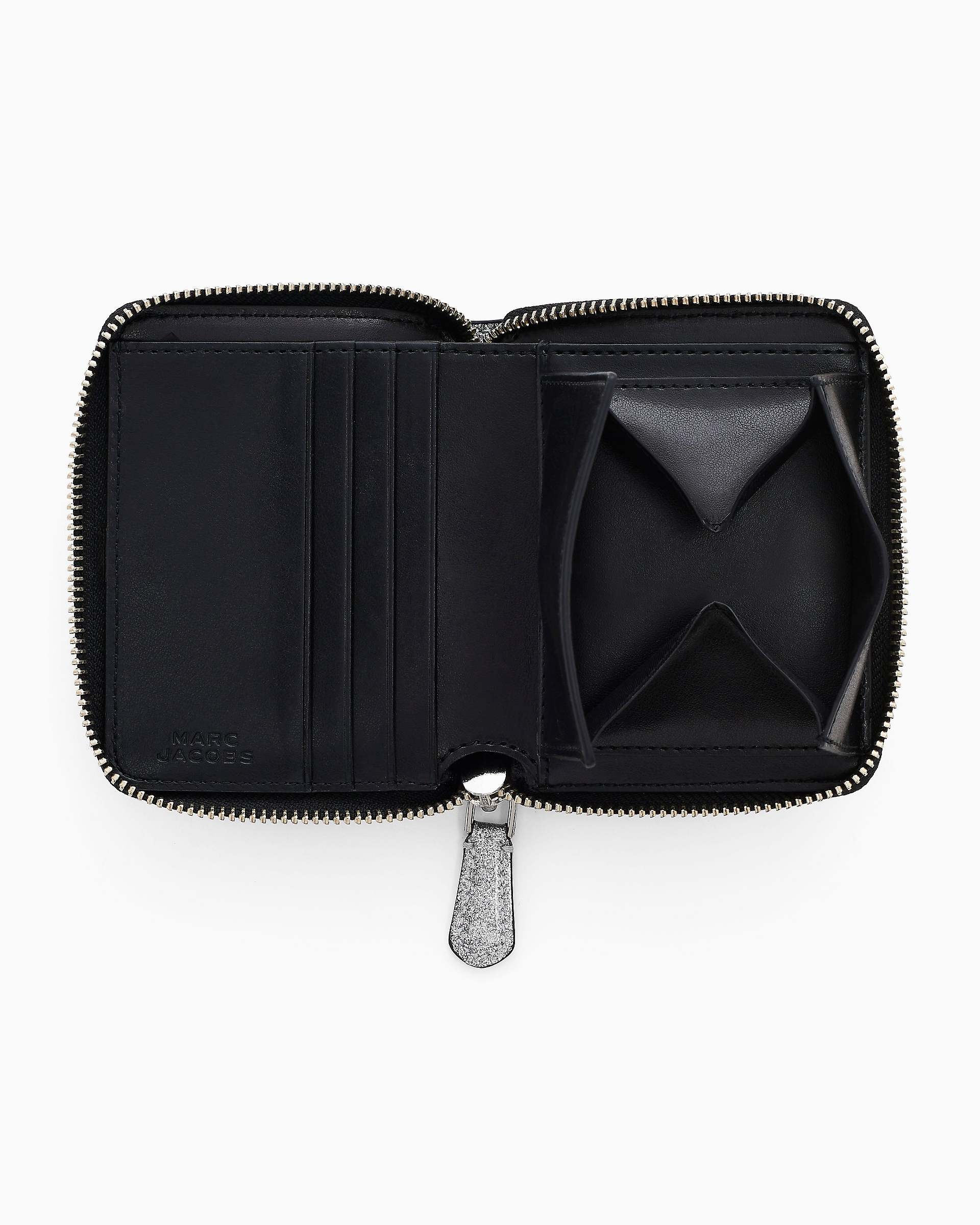 Marc Jacobs Marc Jacobs The Coated Glitter Everyday Slim Compact Wallet Silver Silver