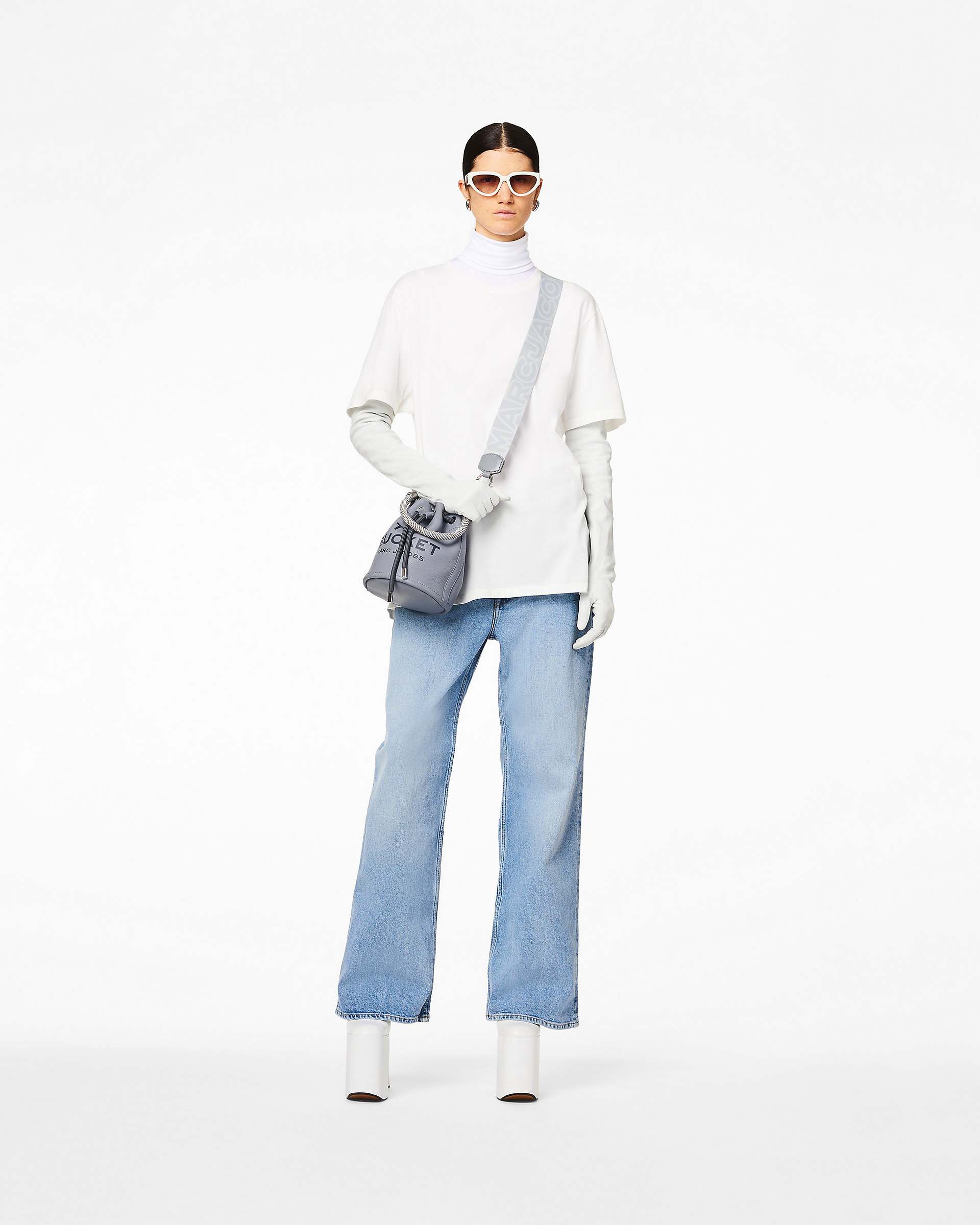 Marc Jacobs Marc Jacobs The Outline Logo Webbing Strap Wolf Grey Multi Wolf Grey Multi