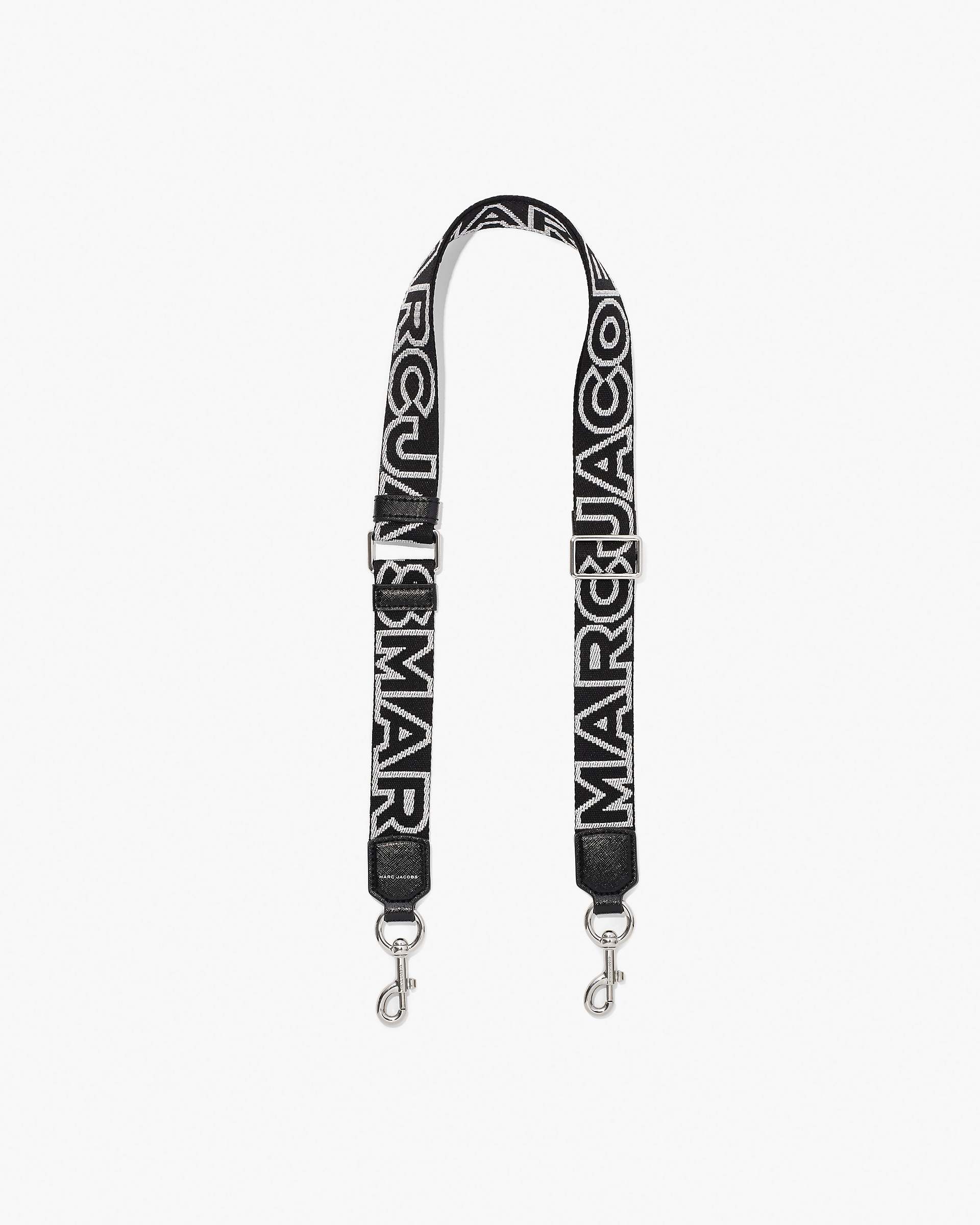 Marc Jacobs Marc Jacobs The Thin Outline Logo Webbing Strap Black/Silver Black/silver