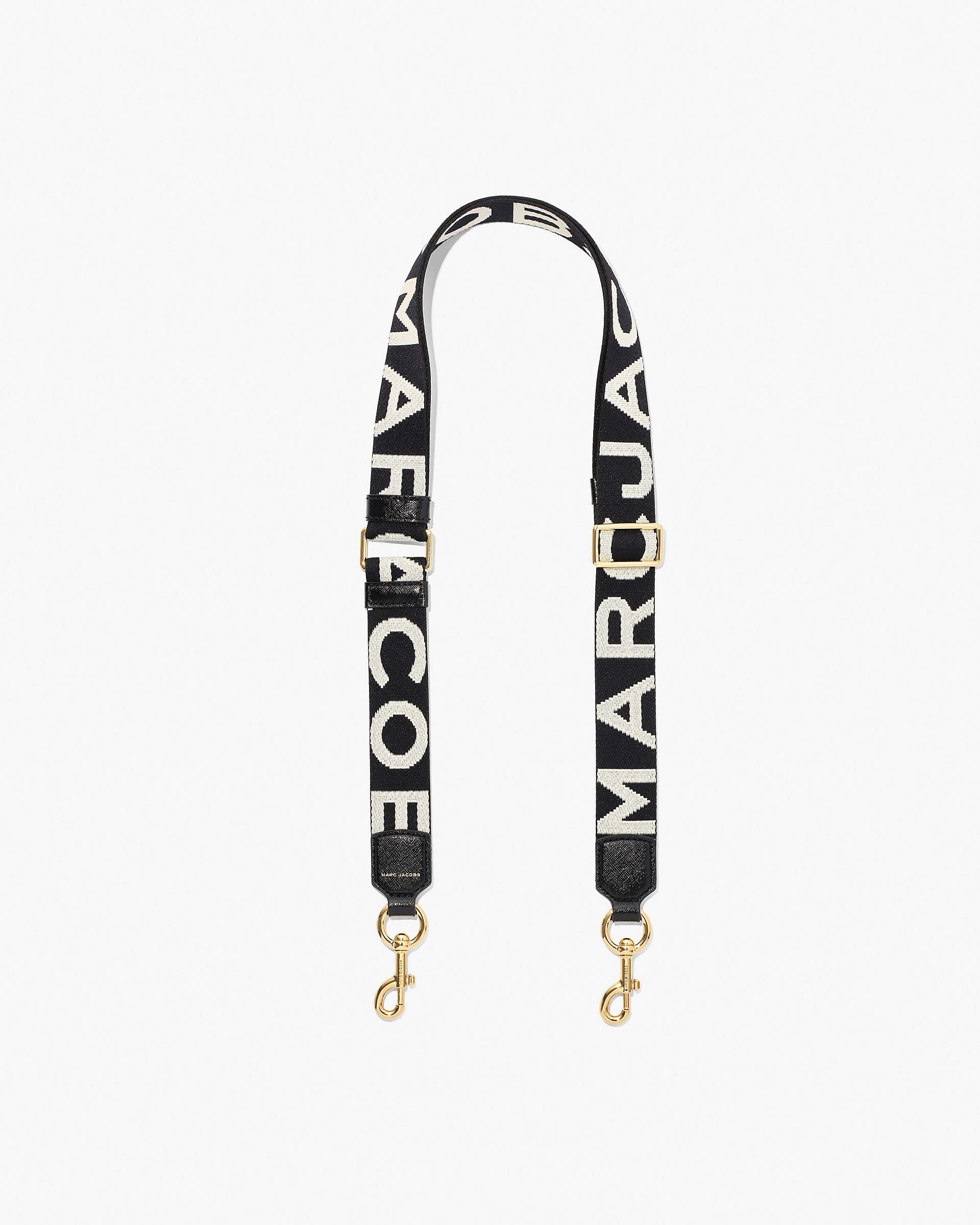Marc Jacobs Marc Jacobs The Thin Logo Webbing Strap Black/White Black/white