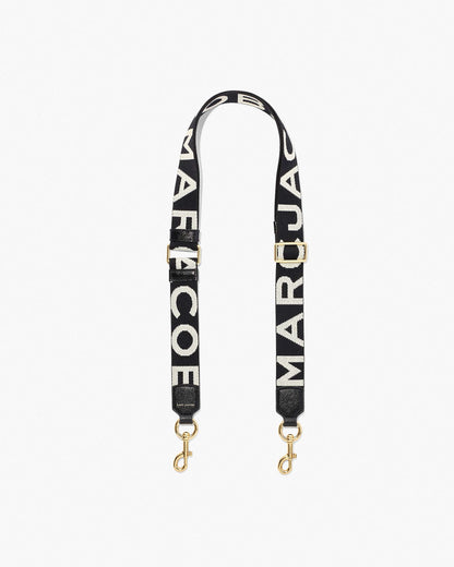 Marc Jacobs Marc Jacobs The Thin Logo Webbing Strap Black/White Black/white