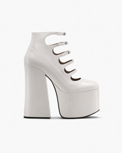 Marc Jacobs Marc Jacobs The Patent Leather Kiki Ankle Boot White White