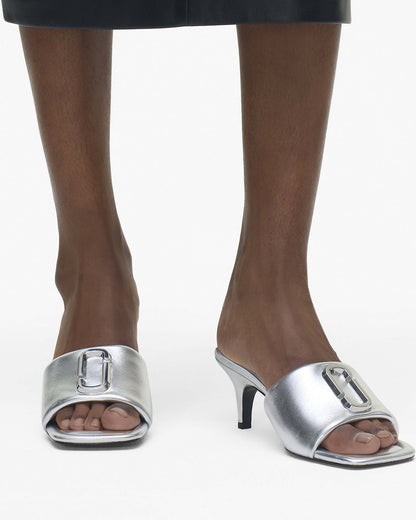 Marc Jacobs Marc Jacobs The Metallic J Marc Heeled Sandal Silver Silver