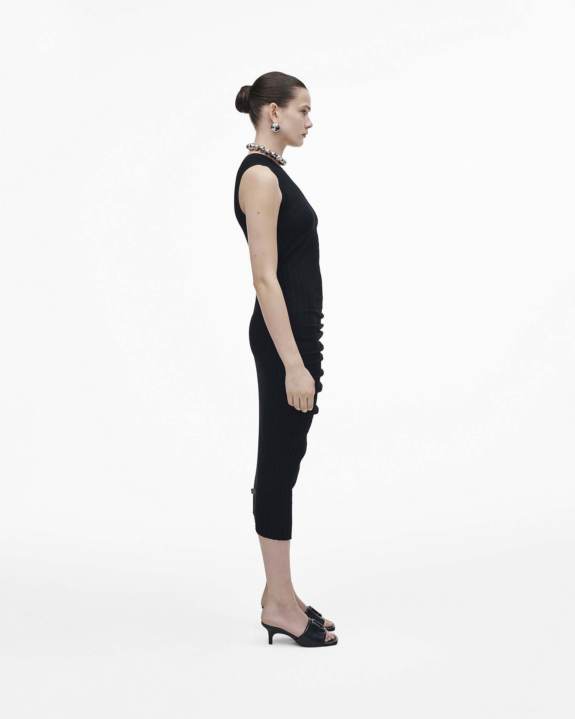 Marc Jacobs Marc Jacobs The Leather J Marc Heeled Sandal Black Black