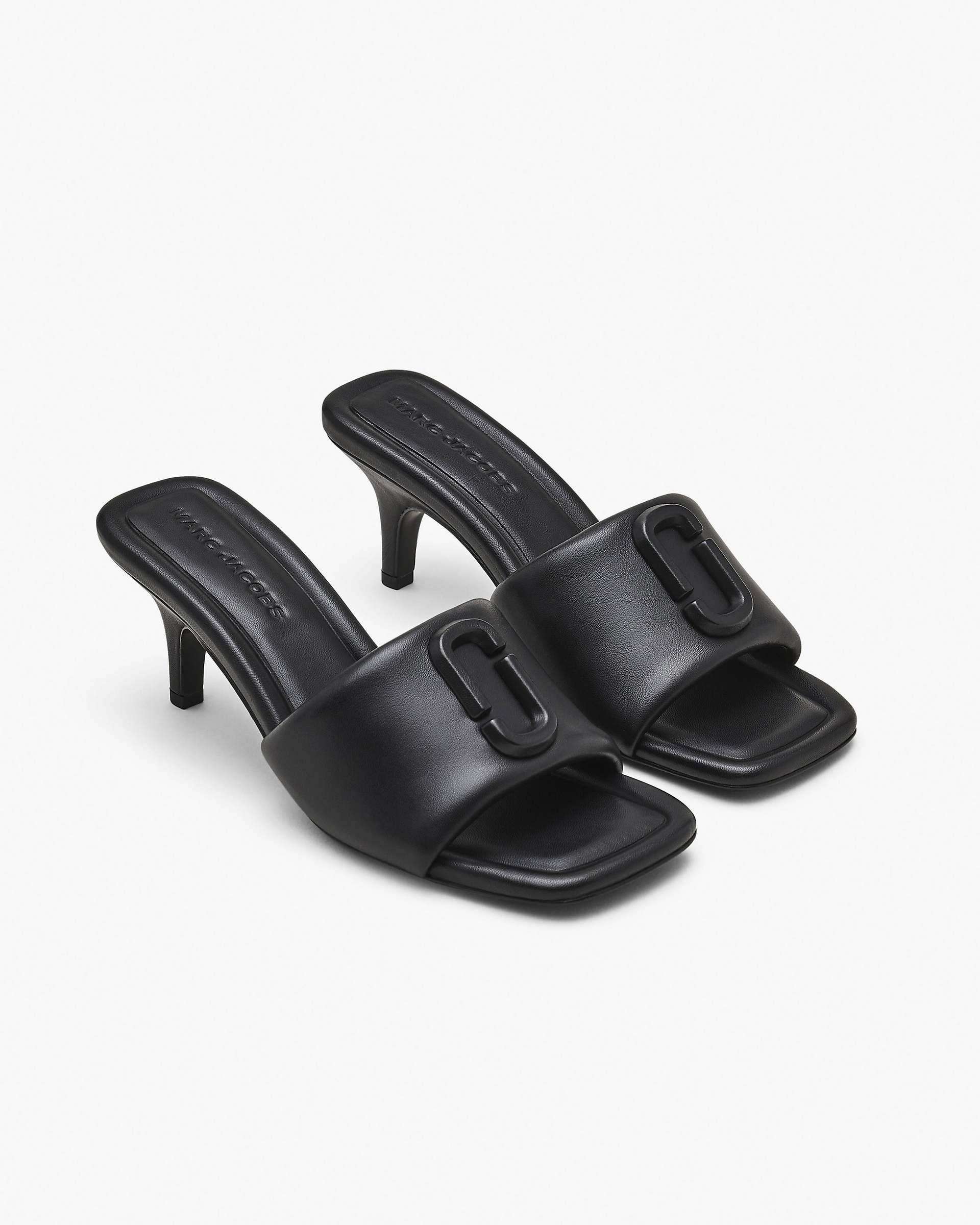 Marc Jacobs Marc Jacobs The Leather J Marc Heeled Sandal Black Black