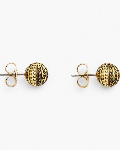 Marc Jacobs Marc Jacobs The Monogram Stud Earrings Light Antique Gold Light Antique Gold