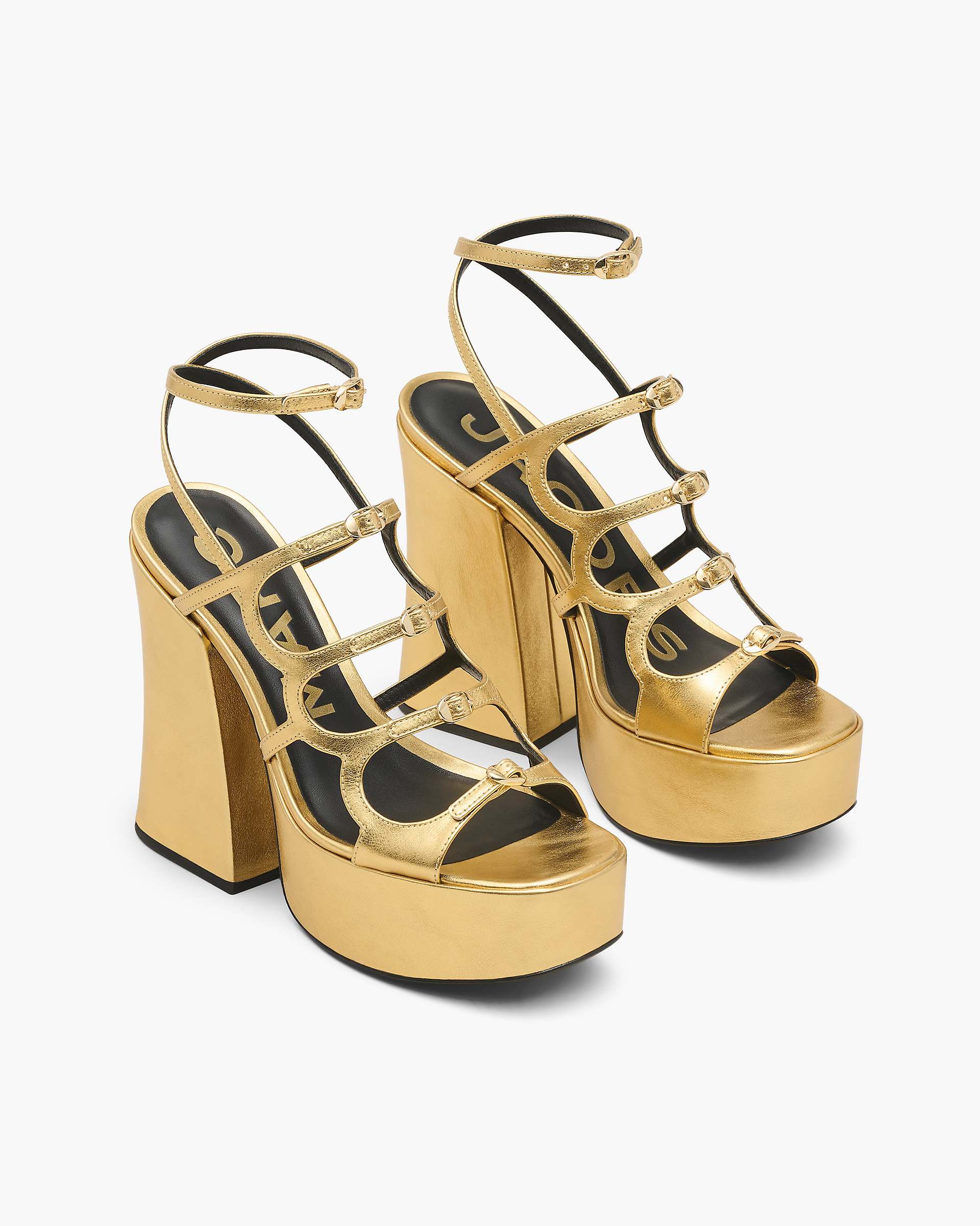 Marc Jacobs Marc Jacobs The Metallic Leather Kiki Platform Sandal Gold Gold