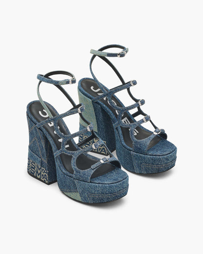 Marc Jacobs Marc Jacobs The Deconstructed Denim Kiki Platform Sandal Indigo Multi Indigo Multi