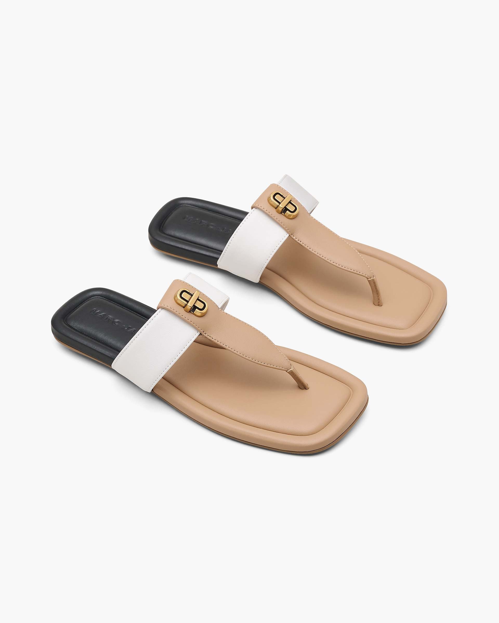 Marc Jacobs Marc Jacobs The Colorblock Dual T-Strap Sandal Camel Multi Camel Multi