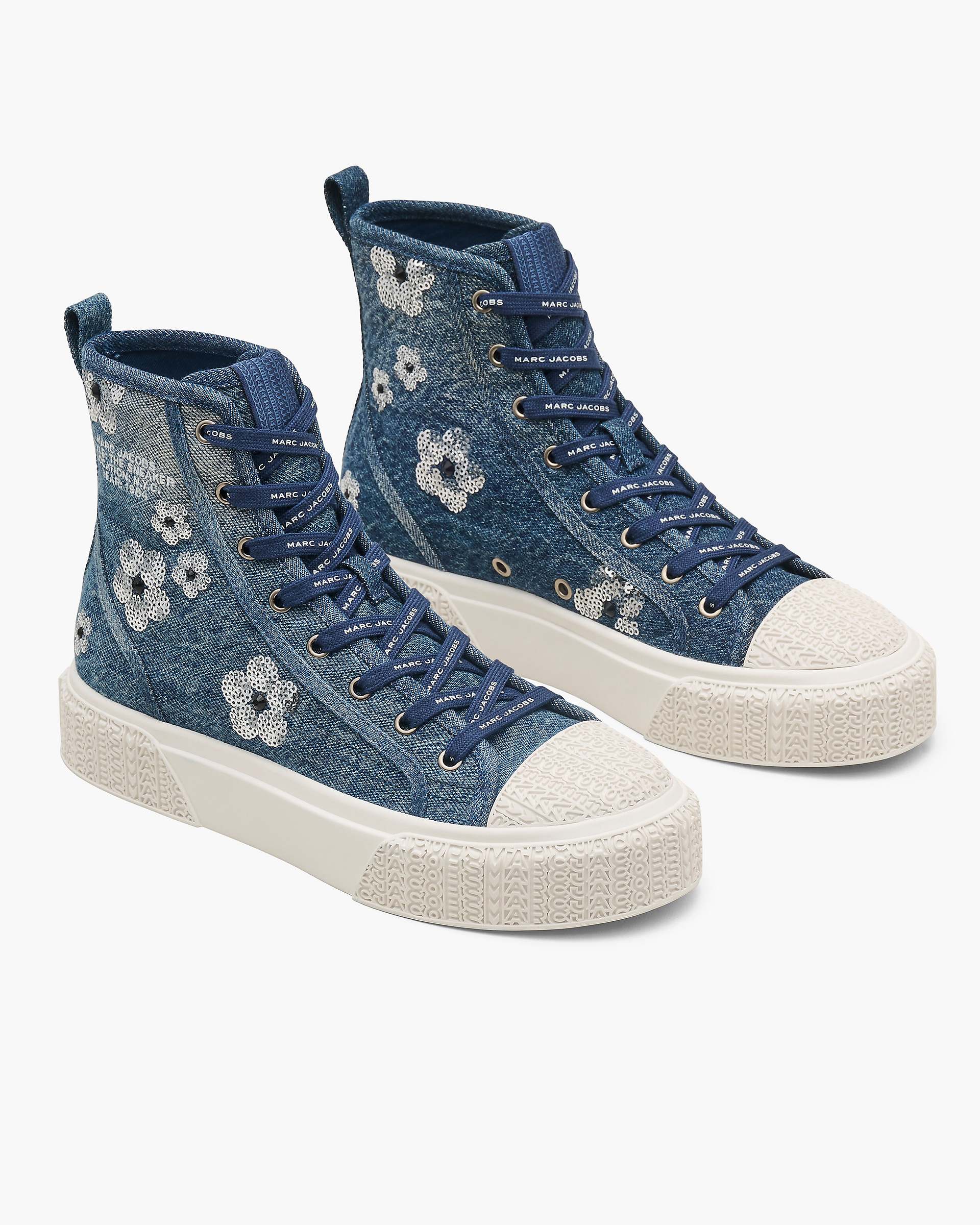 Marc Jacobs Marc Jacobs The Sequin Daisy Denim High Top Sneaker Vintage Indigo Vintage Indigo
