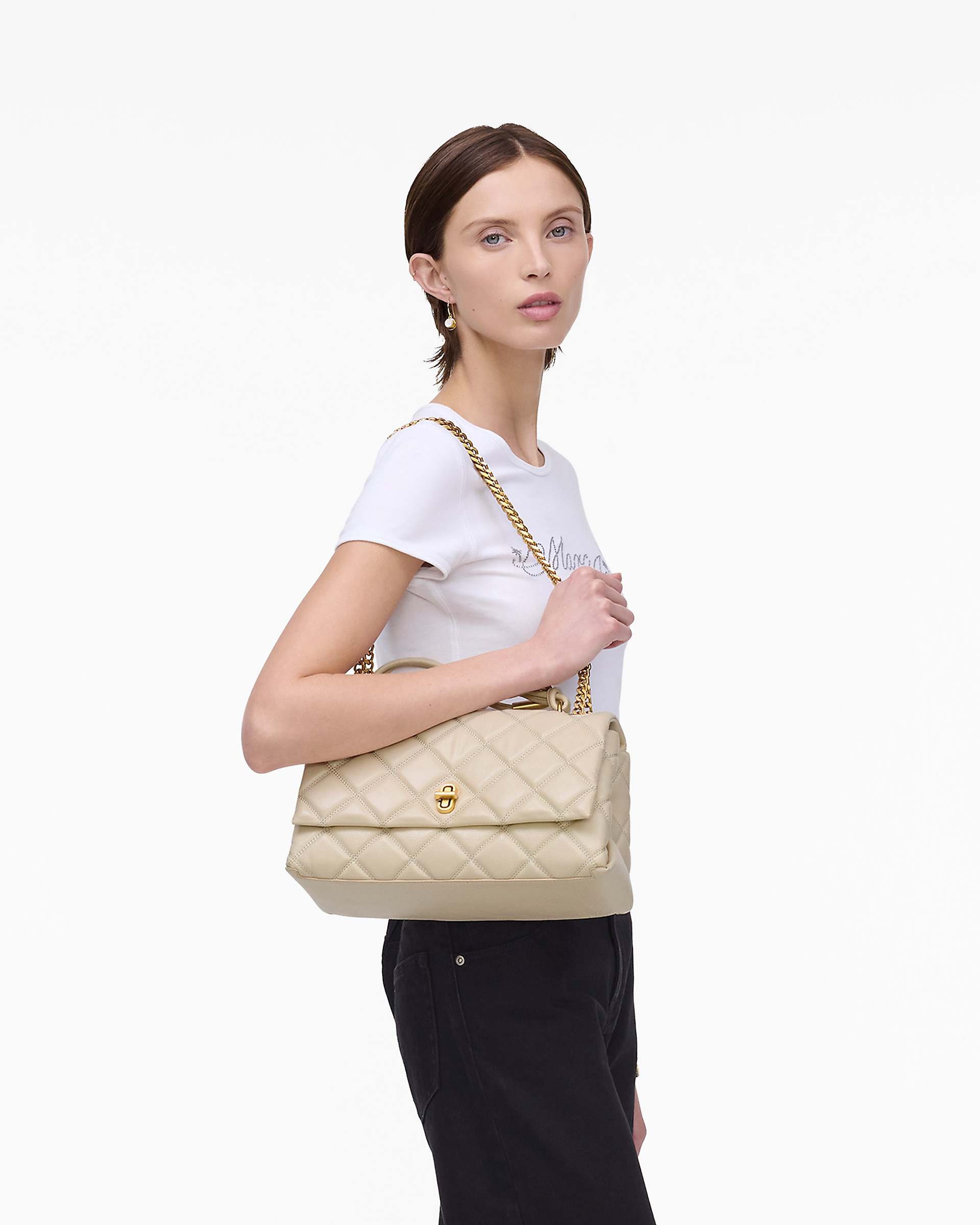 Marc Jacobs Marc Jacobs The Quilted Dual Convertible Shoulder Bag Cloud White Cloud White