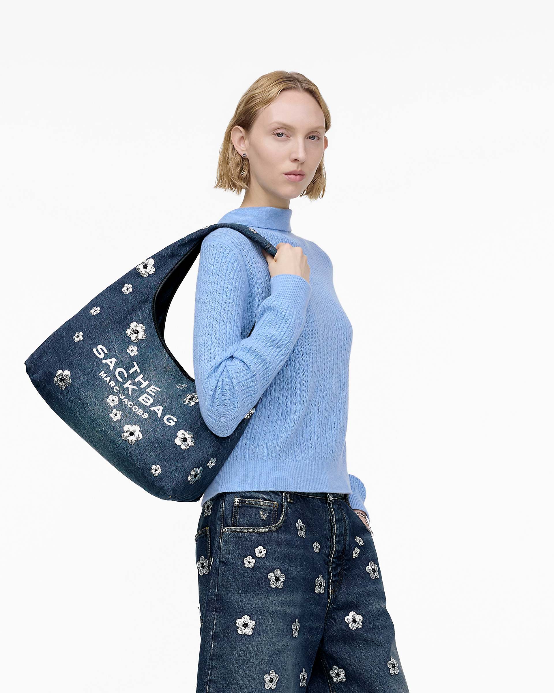 Marc Jacobs Marc Jacobs The Sequin Daisy Denim Sack Bag Vintage Indigo Vintage Indigo