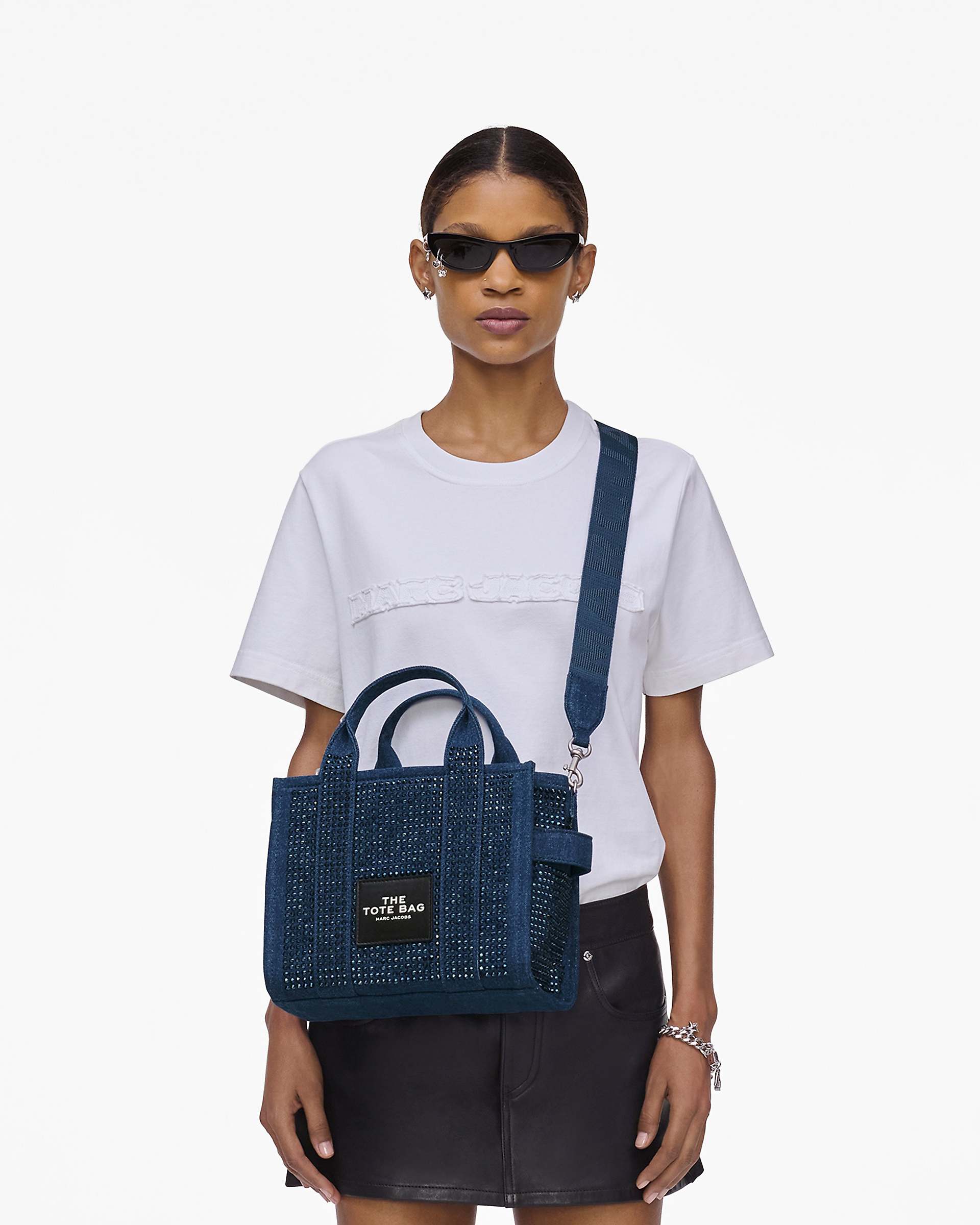 Marc Jacobs Marc Jacobs The Crystal Denim Small Tote Bag Dark Wash Crystal Dark Wash Crystal