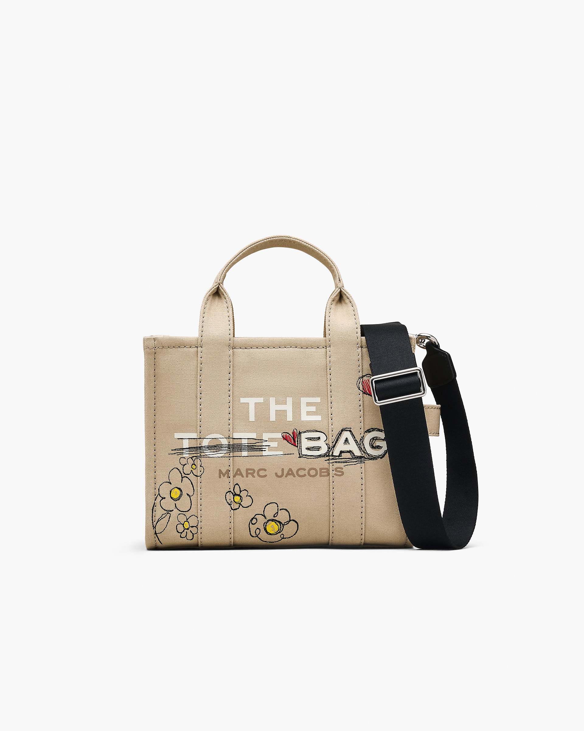 Marc Jacobs Marc Jacobs The Daisy Doodle Canvas Small Tote Bag Beige Multi Beige Multi