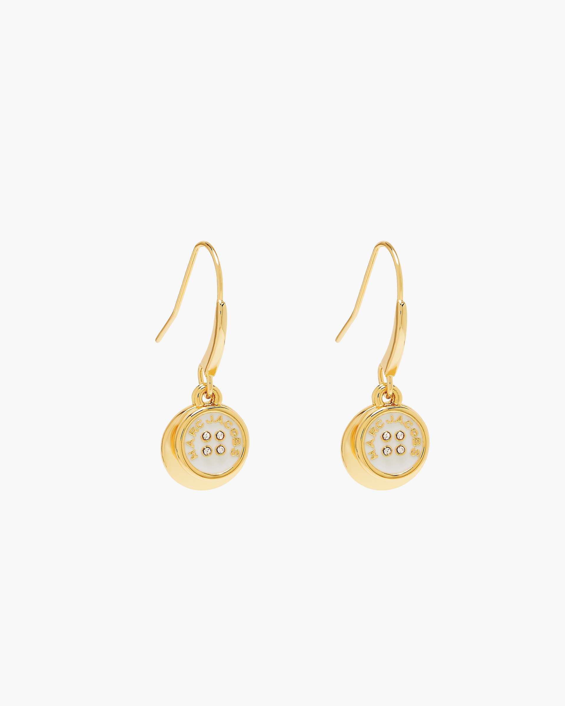 Marc Jacobs Marc Jacobs The Button Drop Earrings Gold/Cream Gold/cream