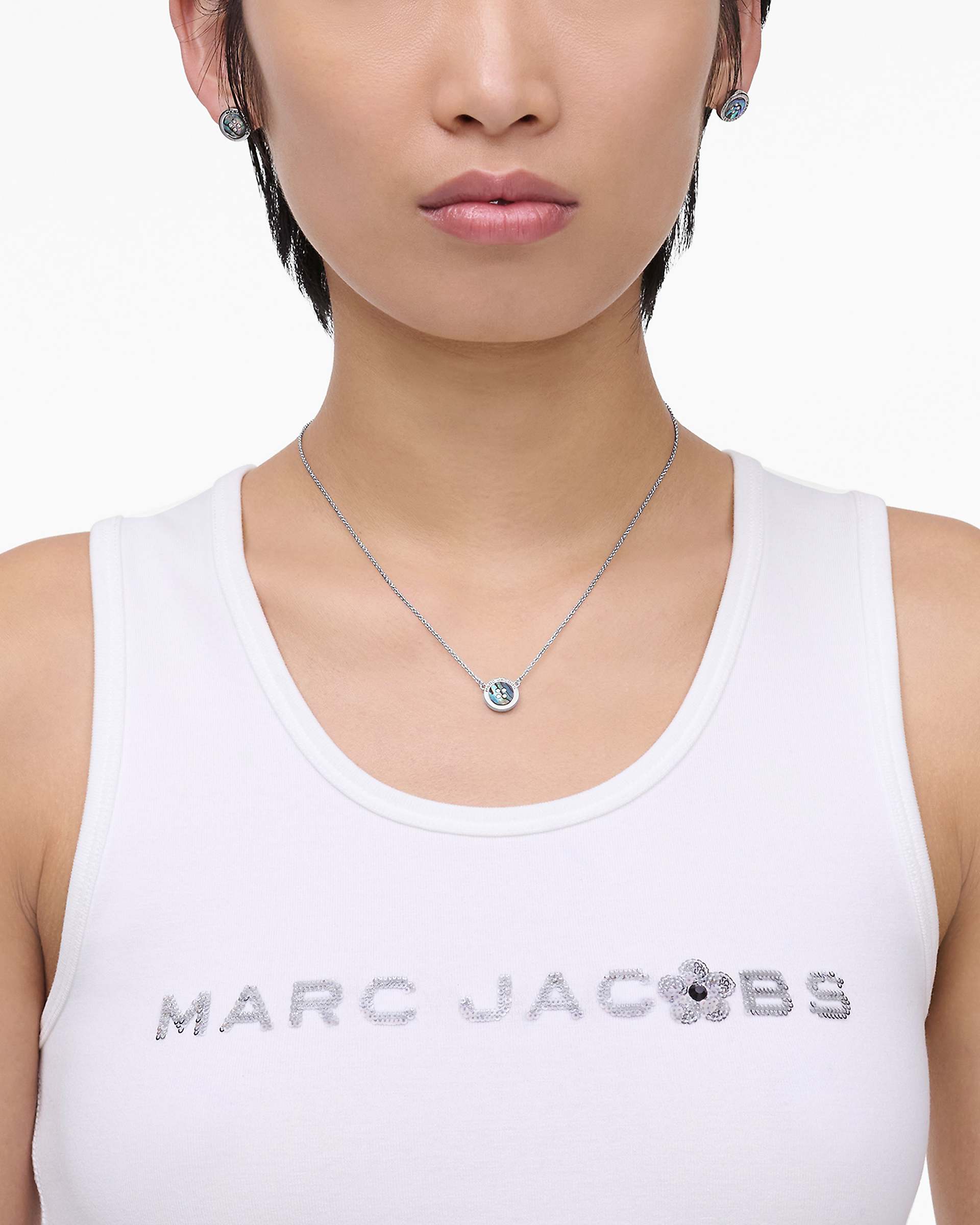 Marc Jacobs Marc Jacobs The Button Abalone Necklace Silver/Abalone Silver/abalone