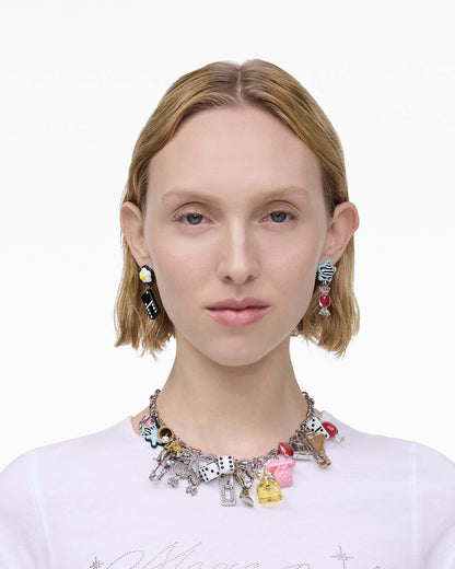 Marc Jacobs Marc Jacobs The Sticker Charm Statement Necklace Silver Multi Silver Multi