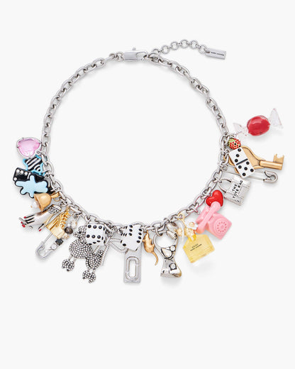 Marc Jacobs Marc Jacobs The Sticker Charm Statement Necklace Silver Multi Silver Multi