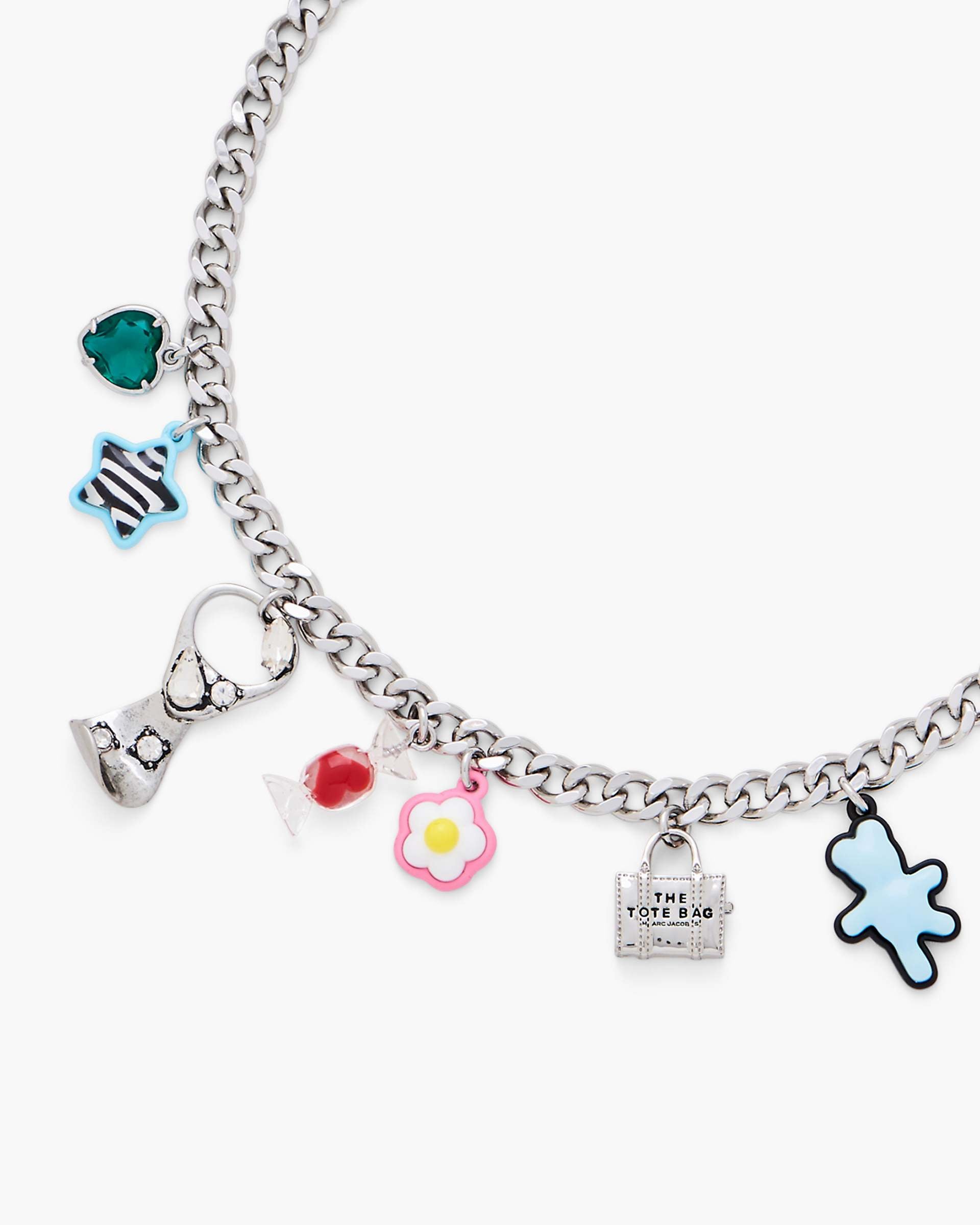 Marc Jacobs Marc Jacobs The Sticker Charm Necklace Silver Multi Silver Multi